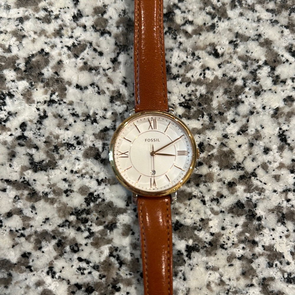 Fossil | Jacqueline Brown Leather Strap Watch